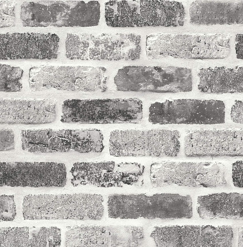 NextWall Washed Faux Brick Peel and Stick ., dark vintage grey HD phone wallpaper