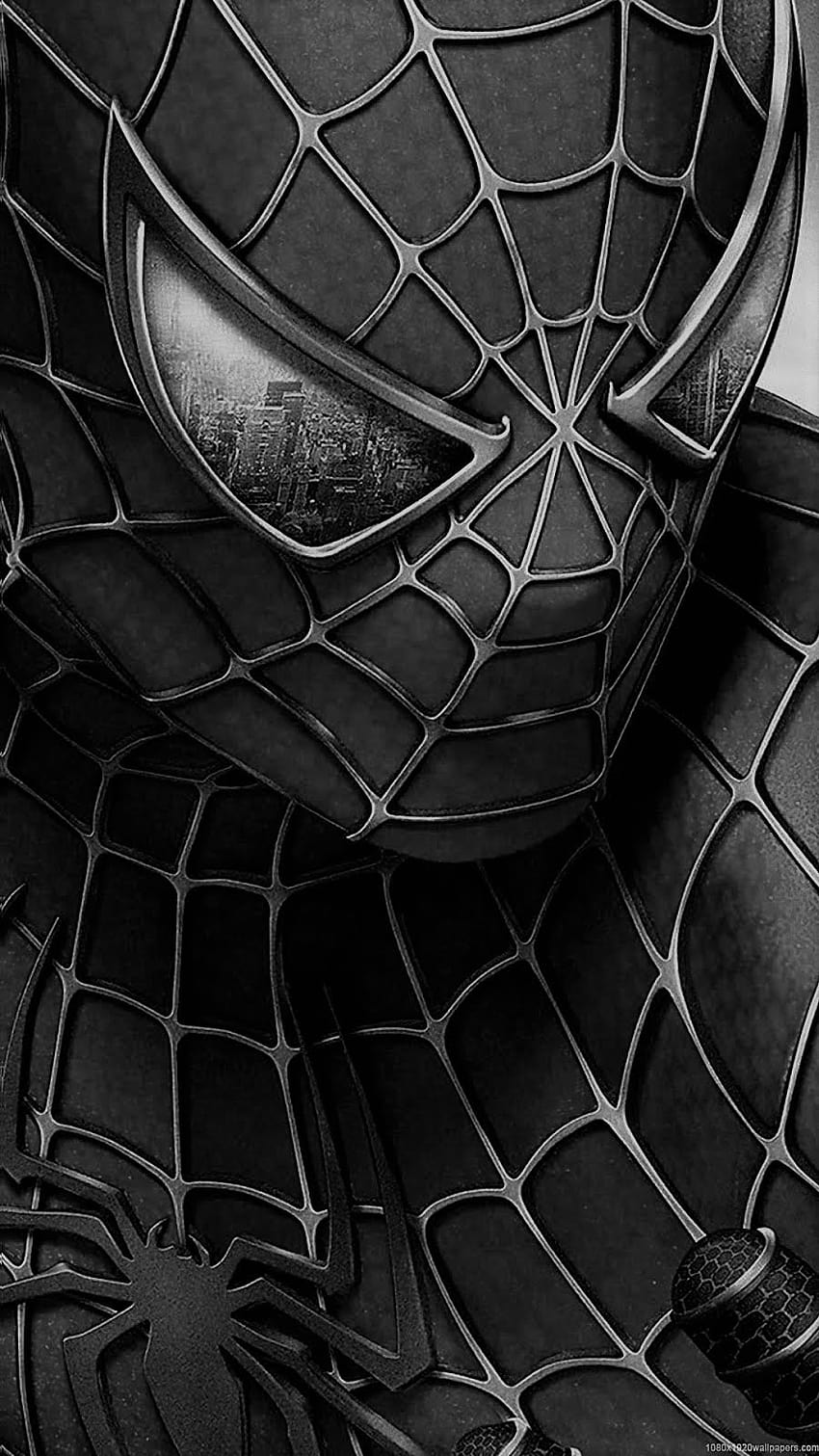 15 Spiderman Czarny, Spiderman czarno-biały Tapeta na telefon HD