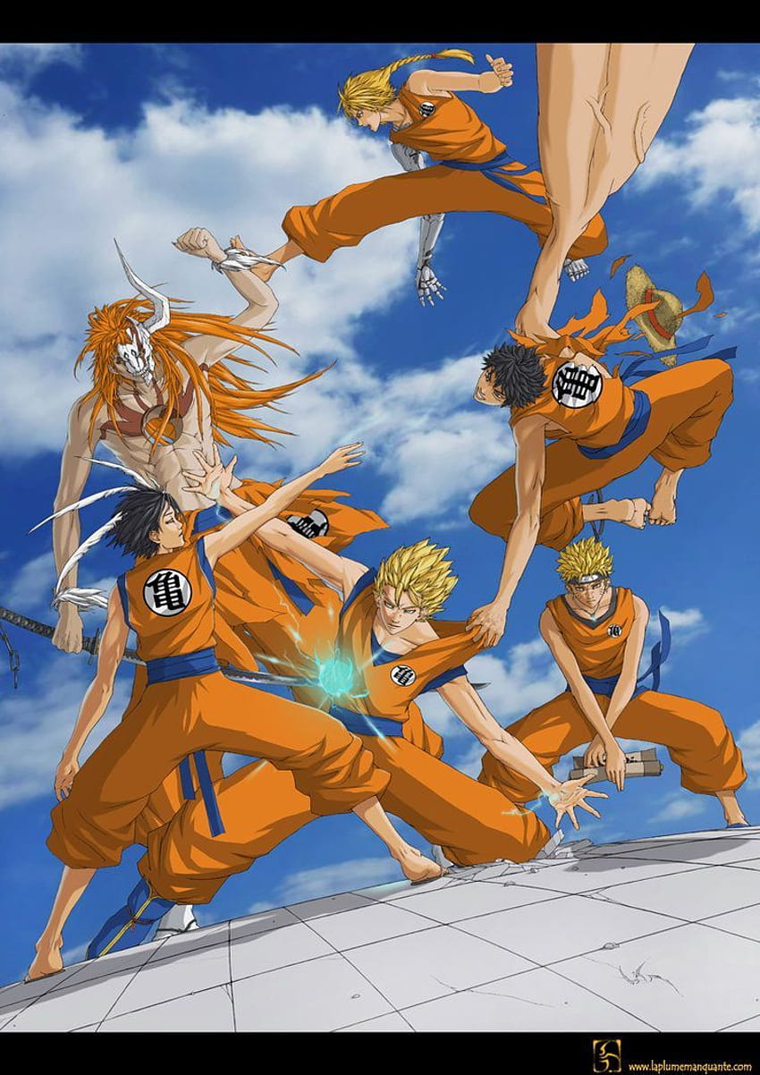 Goku vs ichigo vs naruto vs edward vs luffy vs chyuta EPIC ANIME FIGHT!!! HD phone wallpaper