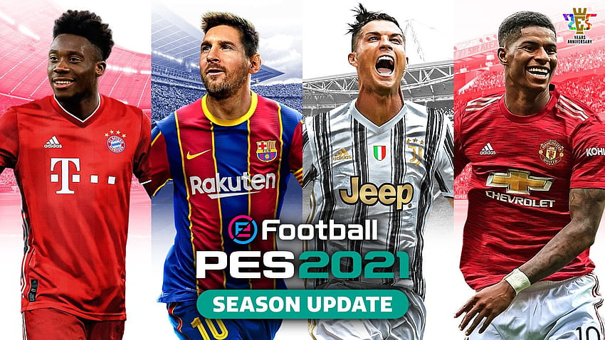 Soccer Icons Messi and Ronaldo Make History in the 25th Year Anniversary of the PES Franchise, juventus 2021 HD wallpaper