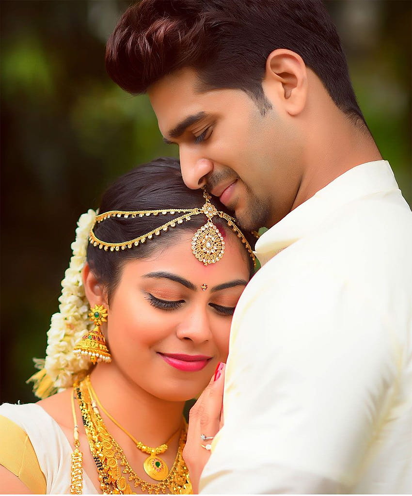 40 красиви примера за сватбена графика в Керала и топ графики, двойка от Керала HD тапет за телефон