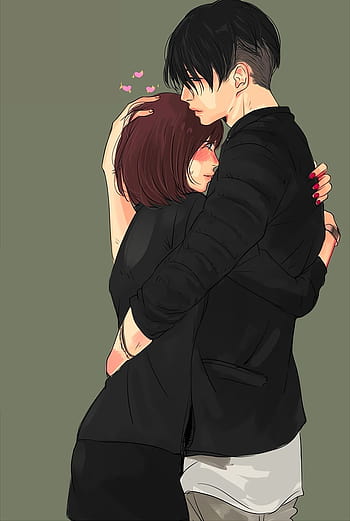 boyfriend and girlfriend hugging drawing