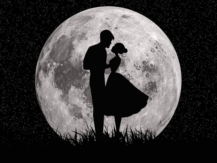 달, 사랑, 커플, 어둠, 예술, 1600x1200, 표준 4:3, 전체 화면, 달 전체 화면 HD 월페이퍼