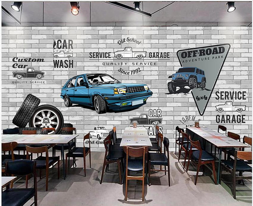 3Dカスタム壁画手描きの自動車修理店のレンガの壁の背景家の装飾壁のリビングルーム3 D Hq HqワイドスクリーンShu120806から、$ 13.12 高画質の壁紙