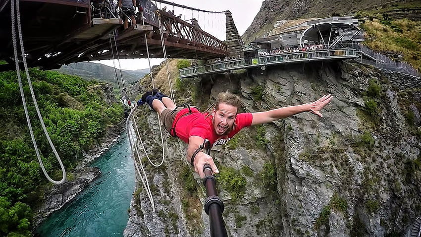 Extreme Bungy Jumping with Cliff Jump Shenanigans! Play On in New Zealand! !, bungee jumping HD wallpaper