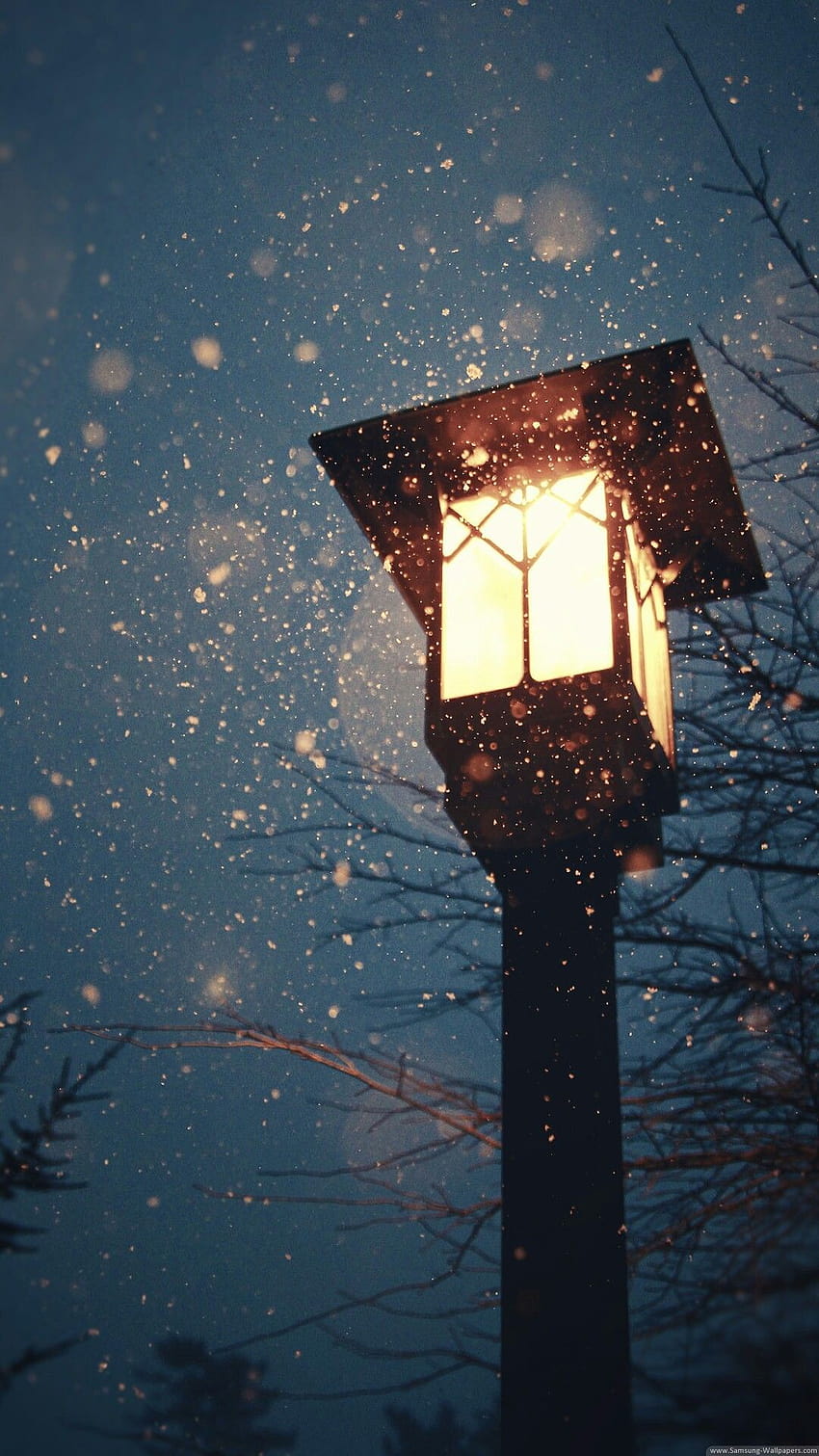 Street Lamp posted by Samantha Anderson, winter street lights HD phone wallpaper