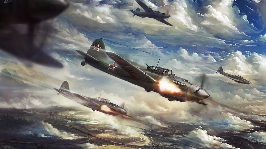 Fighter Plane And Cloudy Sky Wallpaper World War  Wallpaperforu