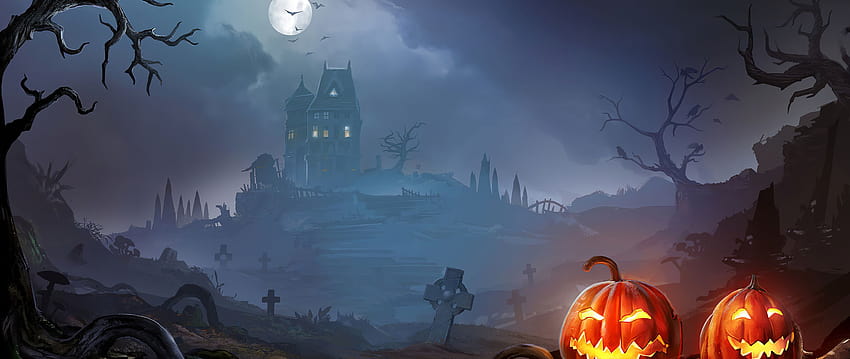 2560x1080 Horror Pumpkins Хелоуин 2560x1080 резолюция, фонове и, 2560x1080 Хелоуин HD тапет