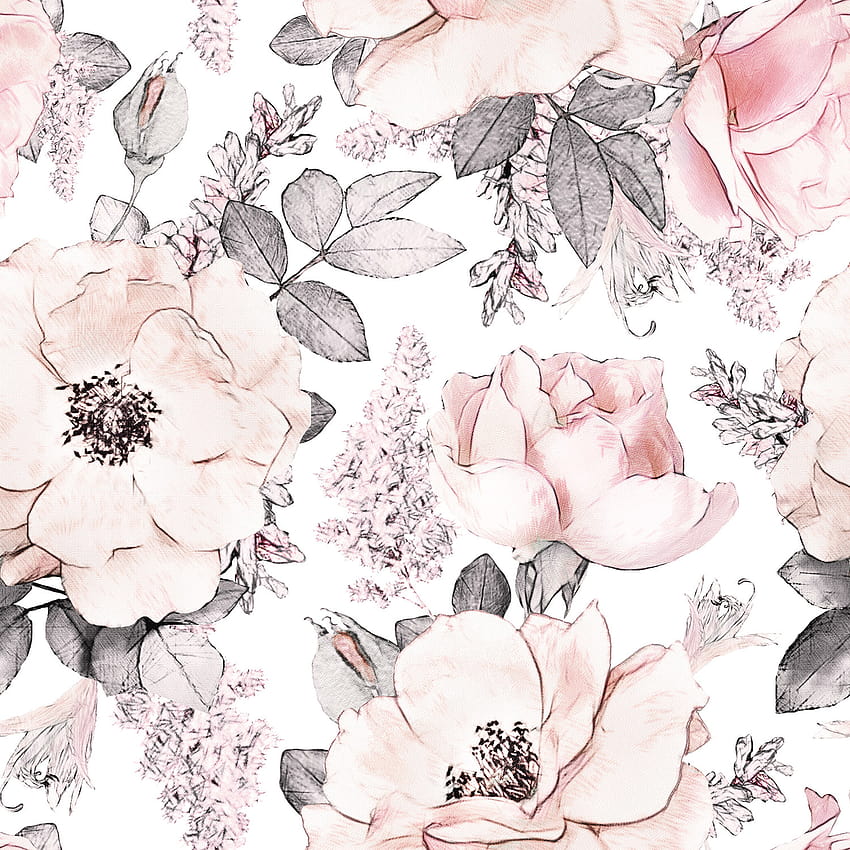 GK Wall Design Soft Pink Rose Flower Pattern Removable Tekstil & Ulasan, tekstur bunga wallpaper ponsel HD