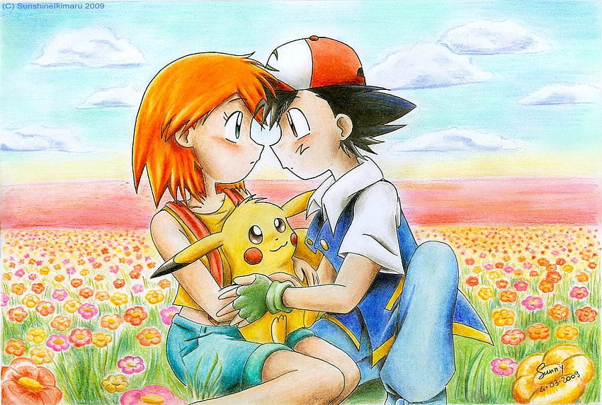 Misty and Ash, pokemon kiss HD wallpaper