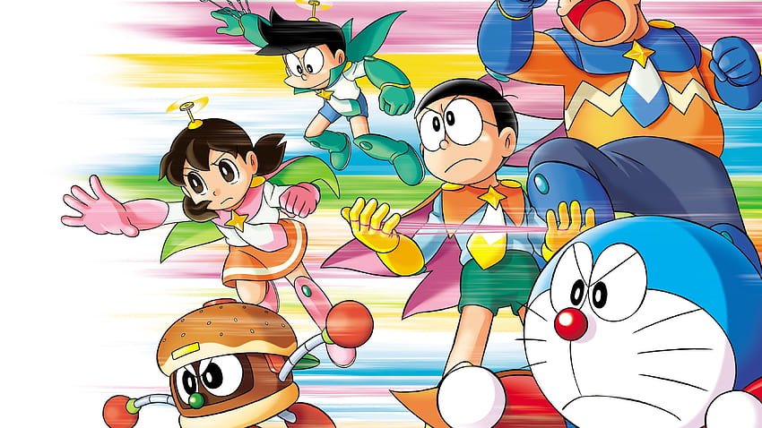 Японско аниме, Doraemon, илюстрация на герои от doraemon, анимационен герой HD тапет