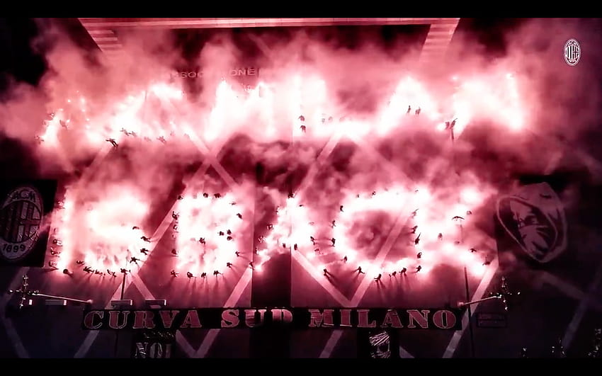 Curva Sud Menampilkan Pyrotechnic Di Casa Milan Untuk Merayakan AC Milan Di Liga Champions, curva sud milano Wallpaper HD