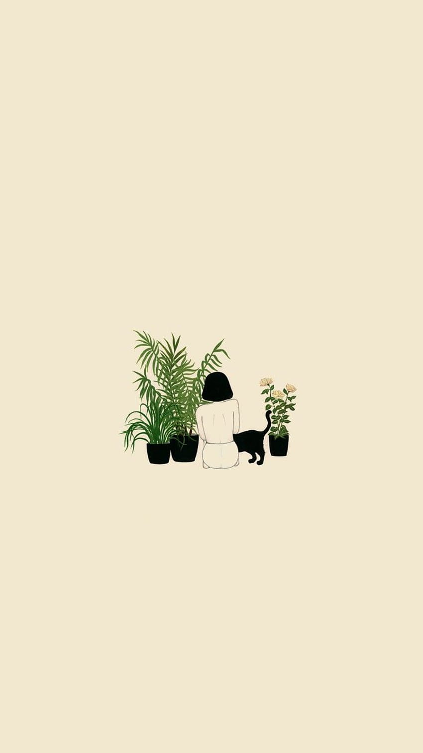 Cute Aesthetic Plant on ... .dog, plant pastel aesthetic HD phone wallpaper