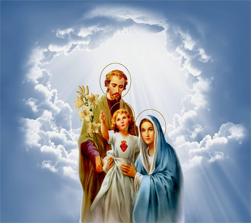 ❤ принцеса bubu ❤ bubu на ❤ Исус и Аве Мария, коледно свято семейство HD тапет