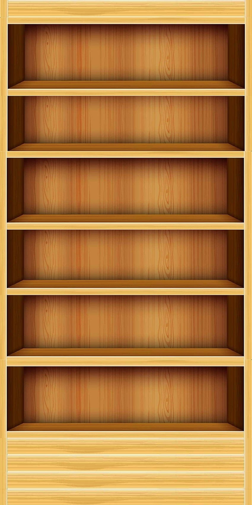 Mi A2 estante dla aplikacji, pusta półka na książki Tapeta na telefon HD