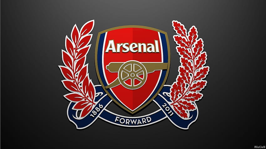 125 anos de aniversário Arsenal Logo Fundos cinza, arsenal fc papel de parede HD