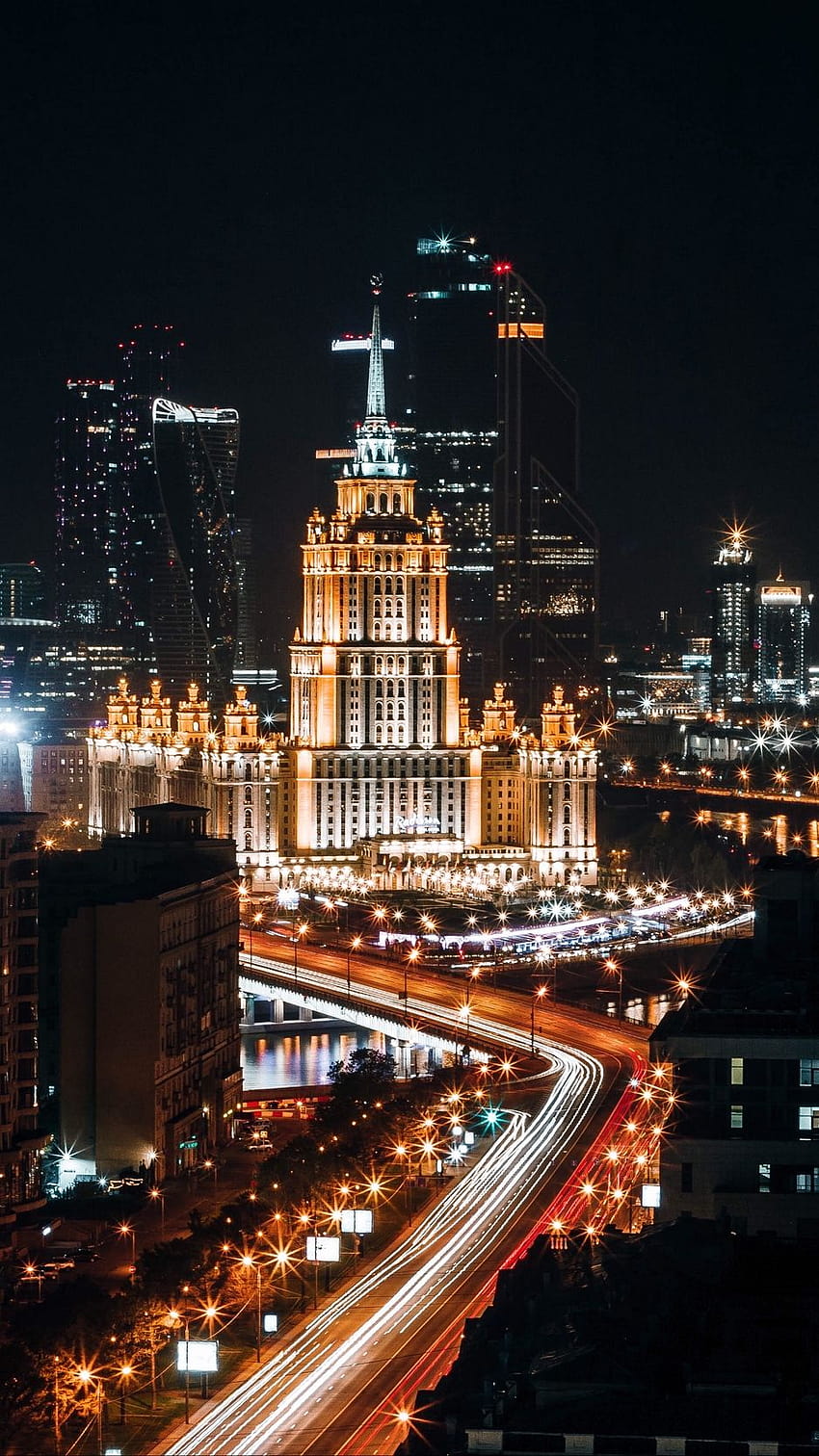 938x1668 มอสโก, รัสเซีย, เมืองกลางคืน, มอสโก iphone วอลล์เปเปอร์โทรศัพท์ HD