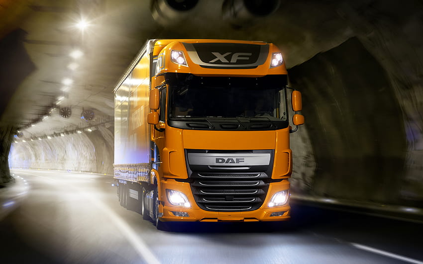 DAF XF、2017、440 FT 4x2、トランク トラクター、新しい XF、貨物、貨物配送のコンセプト、解像度 3840x2400 の DAF。 高品質、 高画質の壁紙