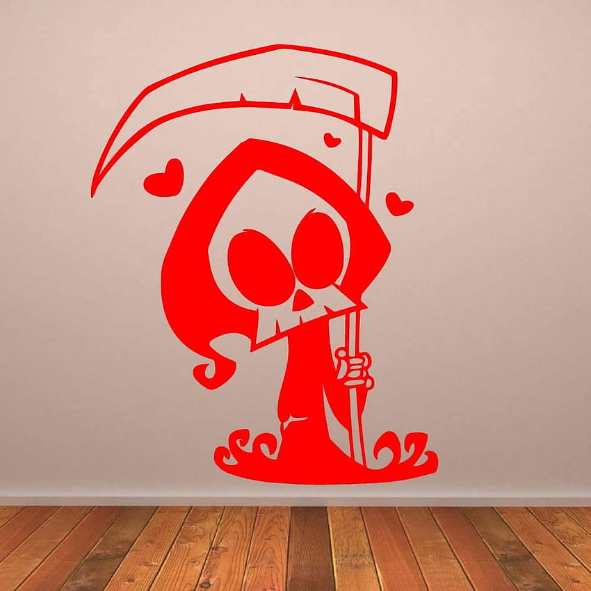 zqyjhkou Cute Cartoon Grim Reaper Wall Stickers For Living Room Halloween Hearts Vinyl Decals Home Halloween Murals 4 57X73cm: Amazon.co.uk: Kitchen & Home HD phone wallpaper