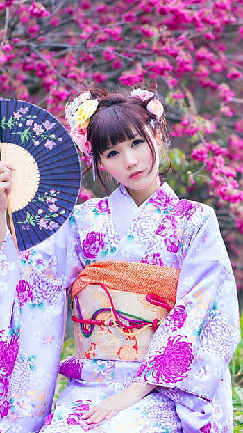 : Japan, kimono, spring, Kyoto, geisha, flower, girl, beauty, woman ...