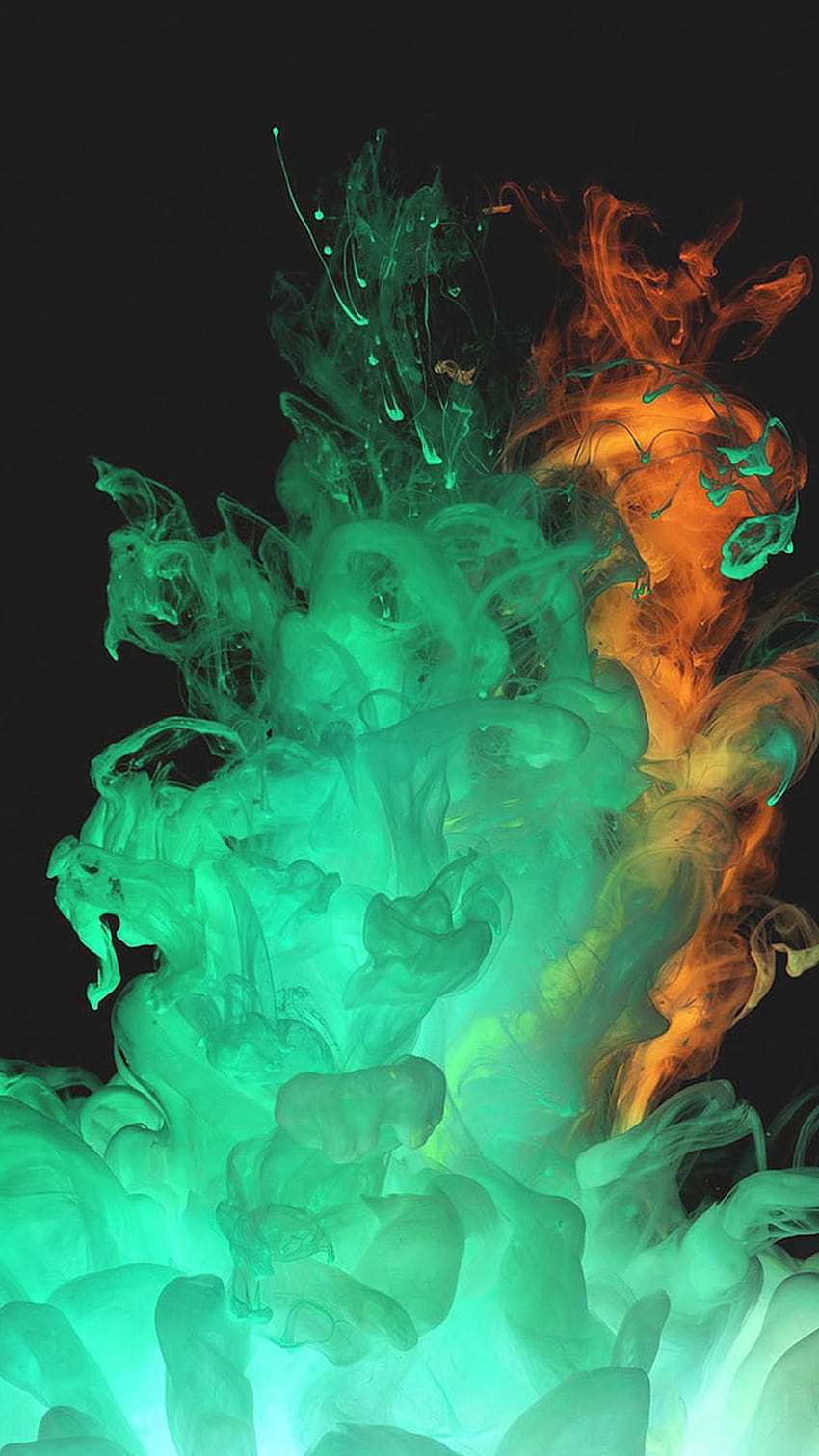 Abstract Ink Splash Art Smoke Dark iPhone 8, iphone 8 dark green abstract HD phone wallpaper