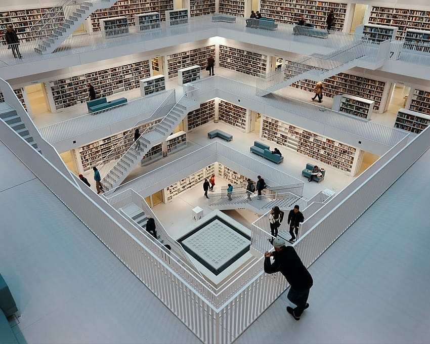 Moderne Bibliothek HD-Hintergrundbild