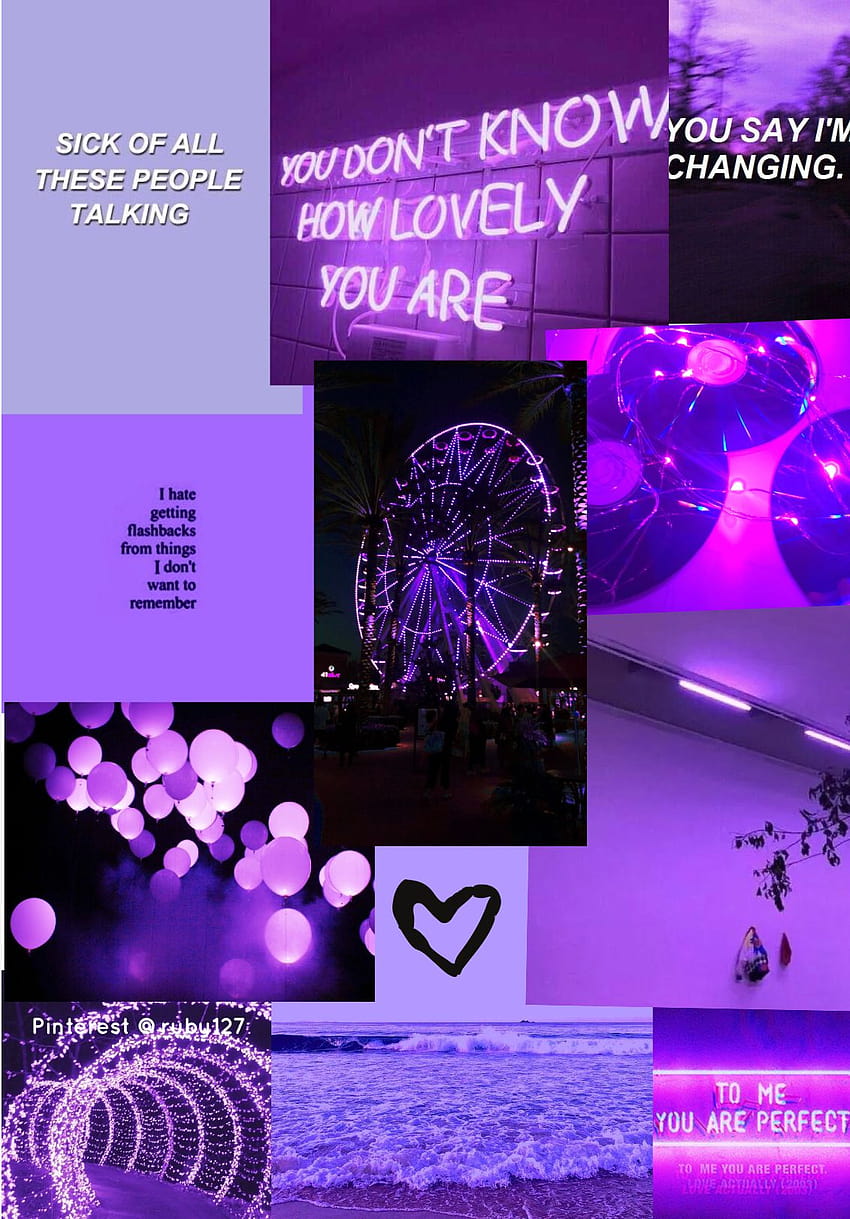 purple aesthetic iPhone iPad computer phone quotes heart backgrounds Pinter…, purple things HD phone wallpaper