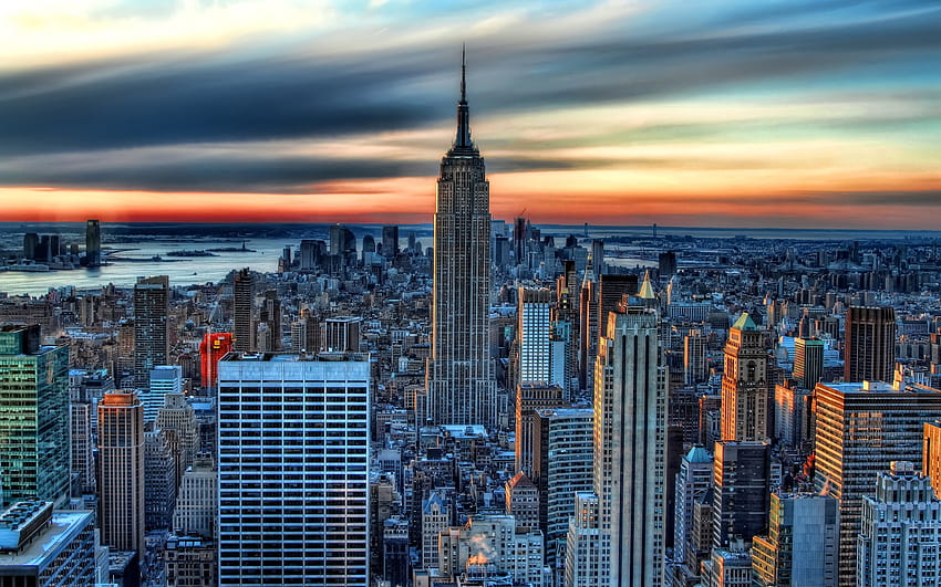 Sol vespertino de Nueva York, ciudad del sol fondo de pantalla
