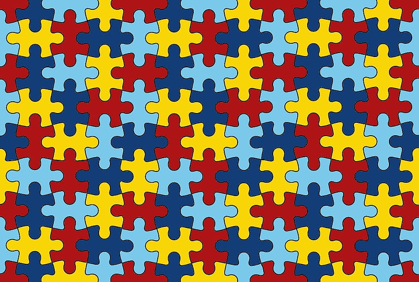 Premium Vector  Puzzle color seamless background world autism awareness day