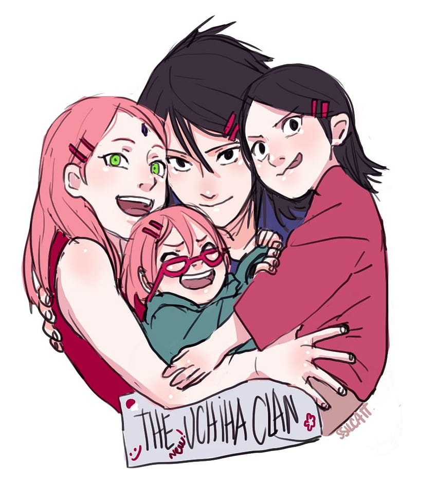 Sasuke, Sakura and their children......the second daughter needs, sakura x sasuke HD phone wallpaper