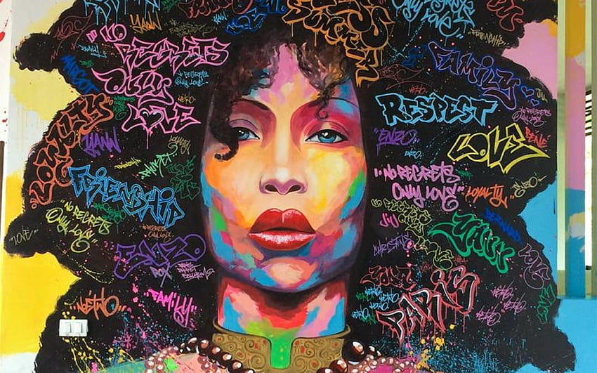 1920x1200 Erykah Badu, Singer, Hip Hop, Neo Soul, Street Art, Wall HD wallpaper