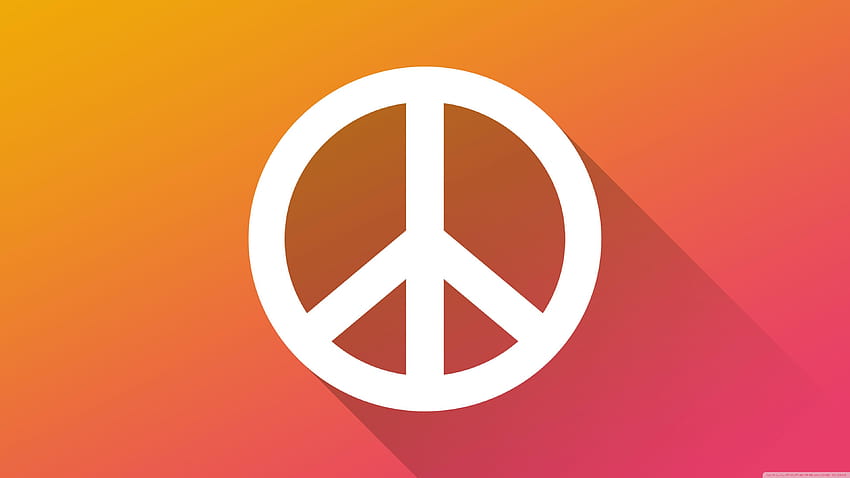 Orange Peace Sign ❤ para Ultra TV, logotipo da paz papel de parede HD