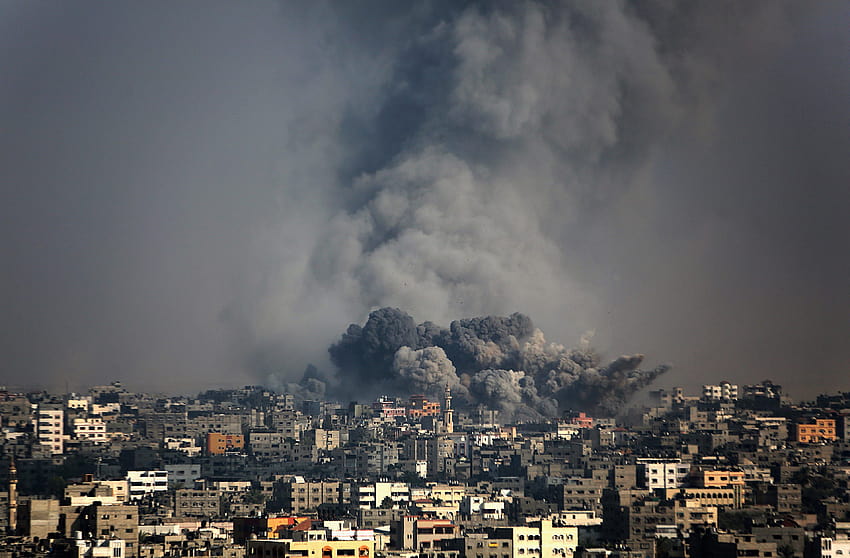 Gaza Palestine War Smoke Destruction Clouds HD wallpaper