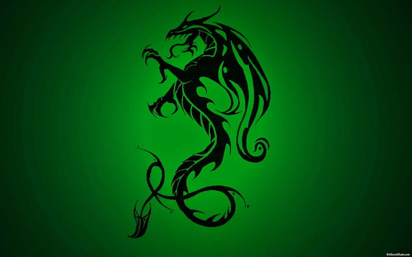 Dragón verde fresco fondo de pantalla