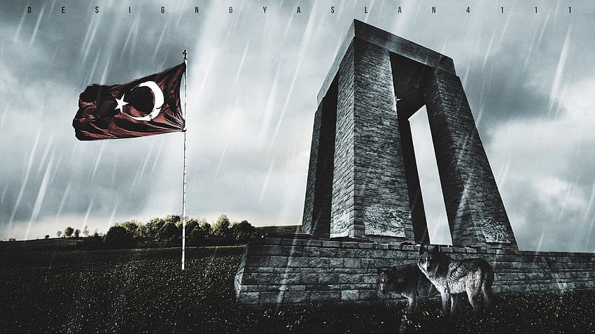 Türkische Flagge schwarz und weiß, canakkale HD-Hintergrundbild