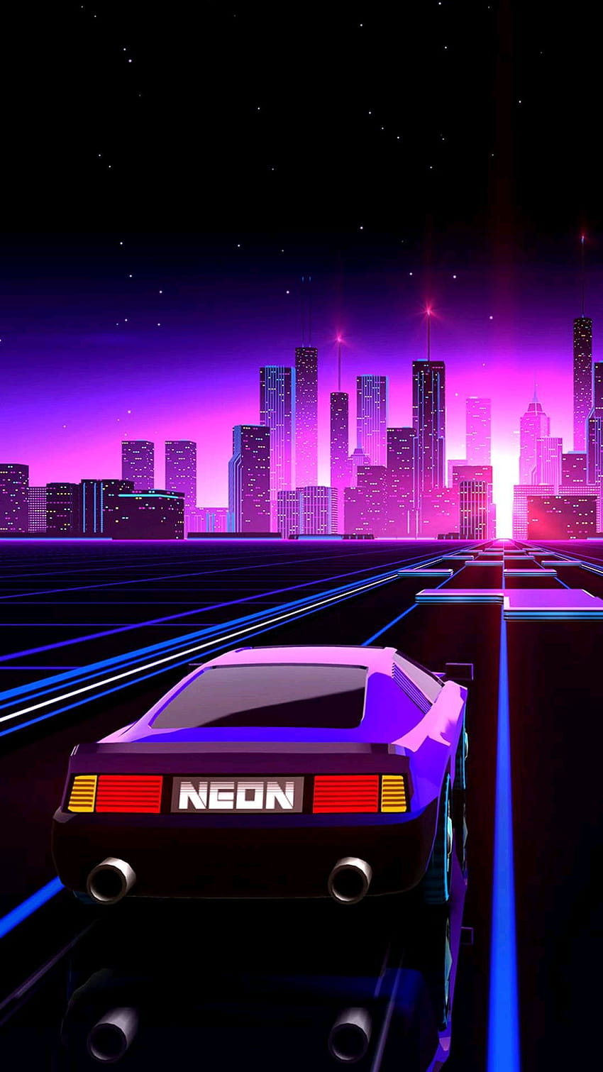 Synthwave Phone posted by Samantha Walker, 80s synthwave phone HD phone wallpaper
