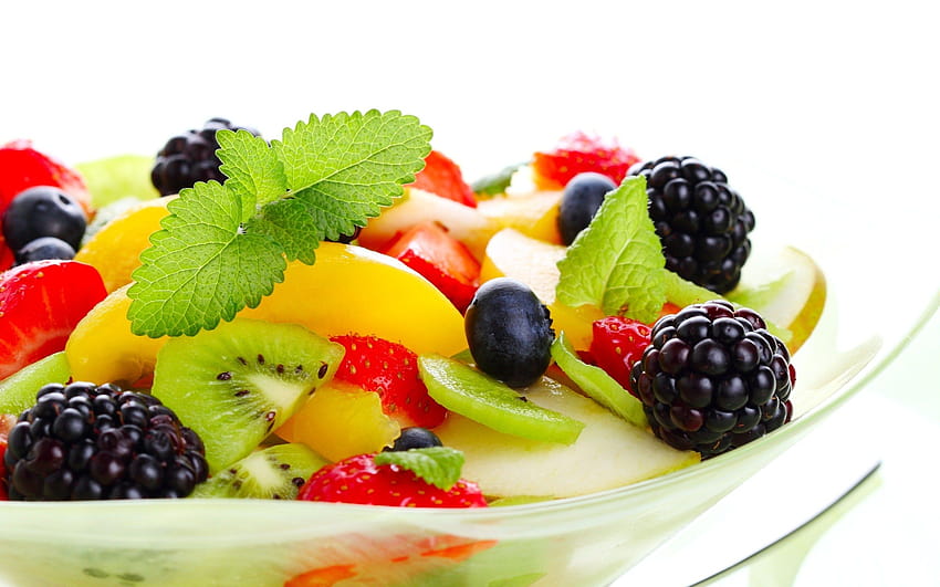 fruit salad with ice cream HD wallpaper