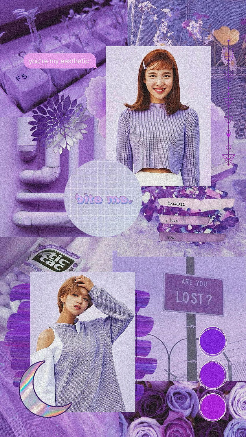 Twice Jeongyeon Nayeon purple aesthetic lila, aesthetic twice nayeon HD phone wallpaper