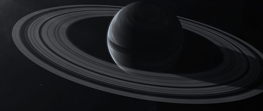 土星の惑星モノクロ スペース、最小限の土星の惑星 高画質の壁紙