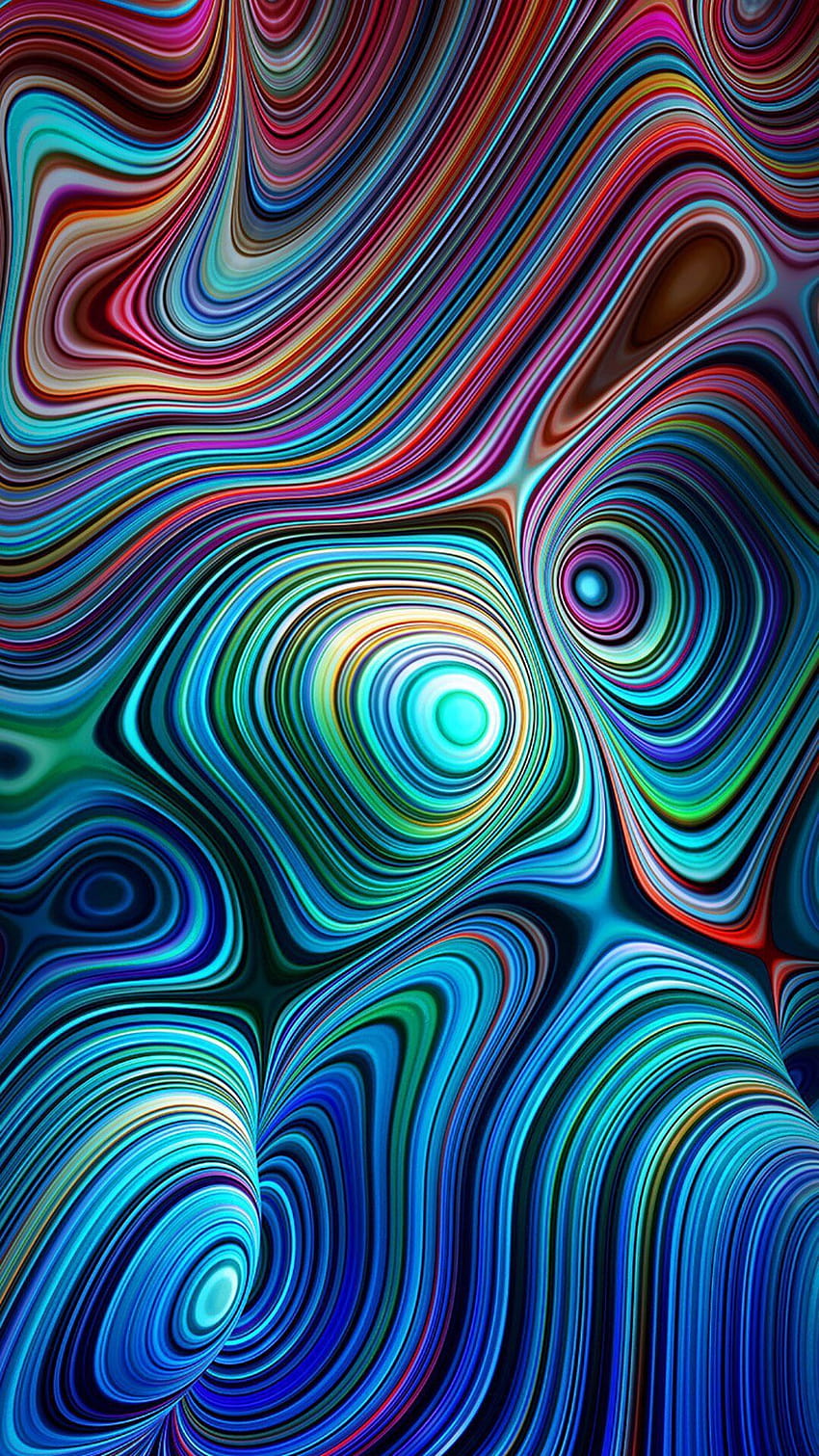 arte de processamento fractal, textura colorida de tinta fluida colorida para iphone e wallpape…, cores misturadas abstratas Papel de parede de celular HD