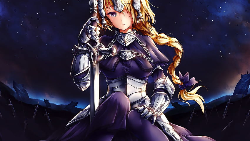 Art, ruler, jeanne d'arc, fate/grand order, anime girl, , background ...