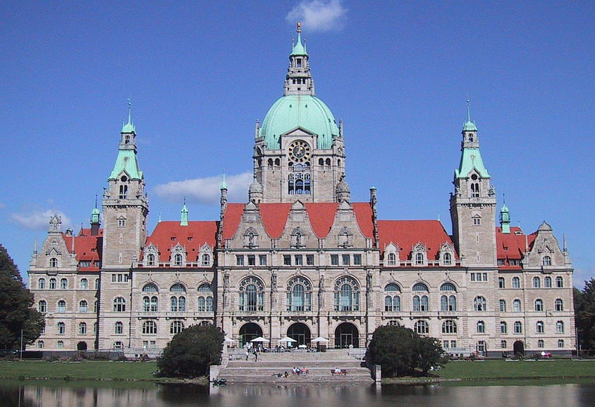 New Town Hall and Backgrounds, hannover HD wallpaper