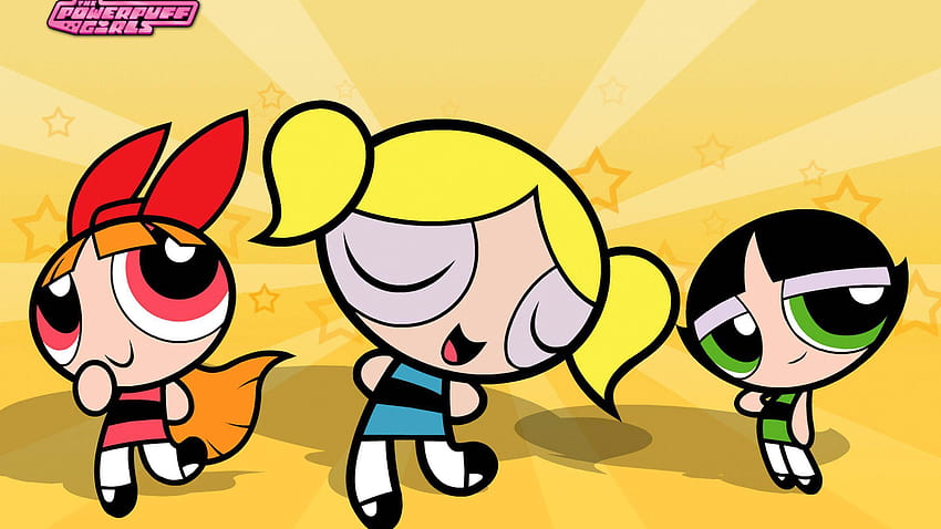 The Powerpuff Girls Blossom Bubbles and Buttercup In Yellow Backgrounds Anime, bubbles powerpuff girls HD wallpaper