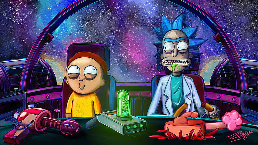 Ricky and Morty HD wallpaper