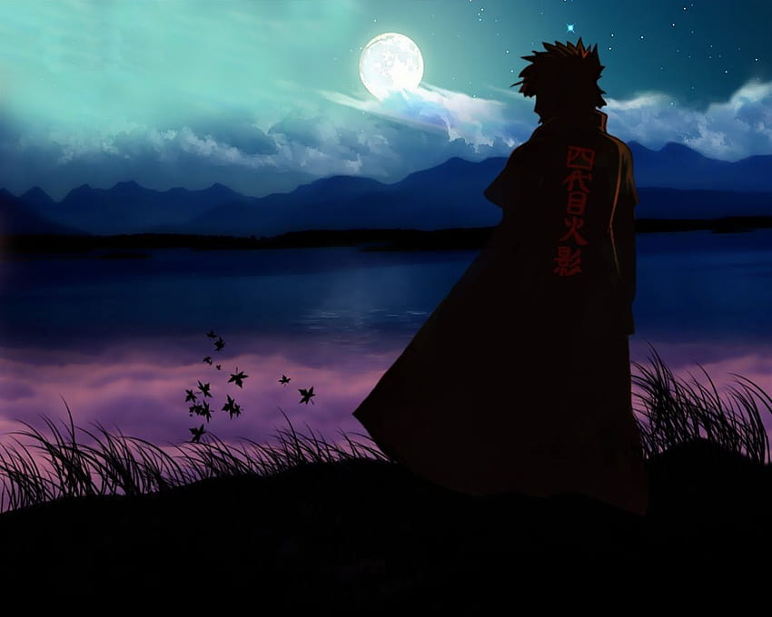 moon silhouette naruto shippuden yondaime lakes minato namikaze 1280x1024 – Anime Naruto, minato pc HD wallpaper