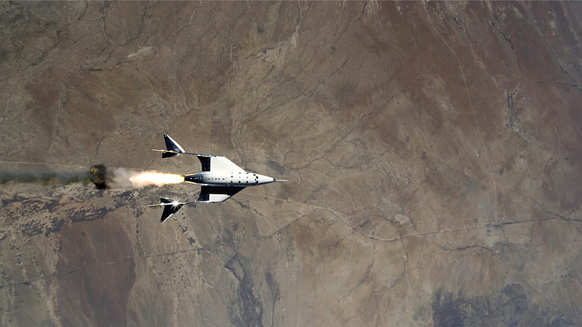 Das Raketenschiff Virgin Galactic steigt aus New Mexico auf HD-Hintergrundbild