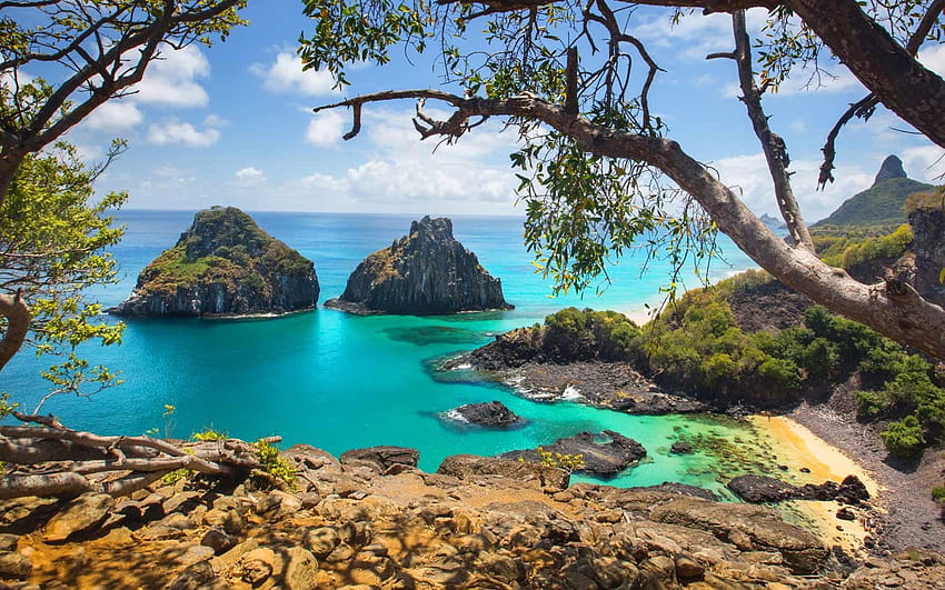 Fernando De Noronha Archipelago In Brazil Sand Beaches Sea Of Clean Waters Where Live Sea Turtles Dolphins And Riffles Sharks : 13 HD wallpaper