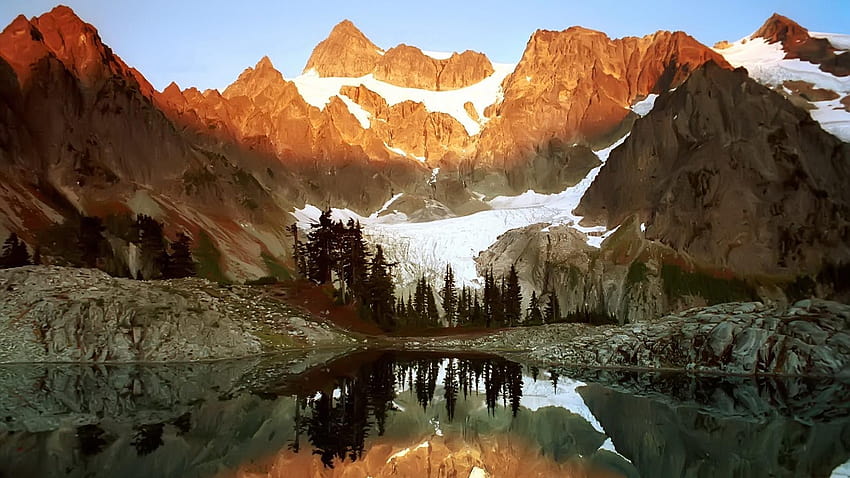 North Cascades Ulusal Parkı'ndaki Shuksan Dağı, Washington HD duvar kağıdı