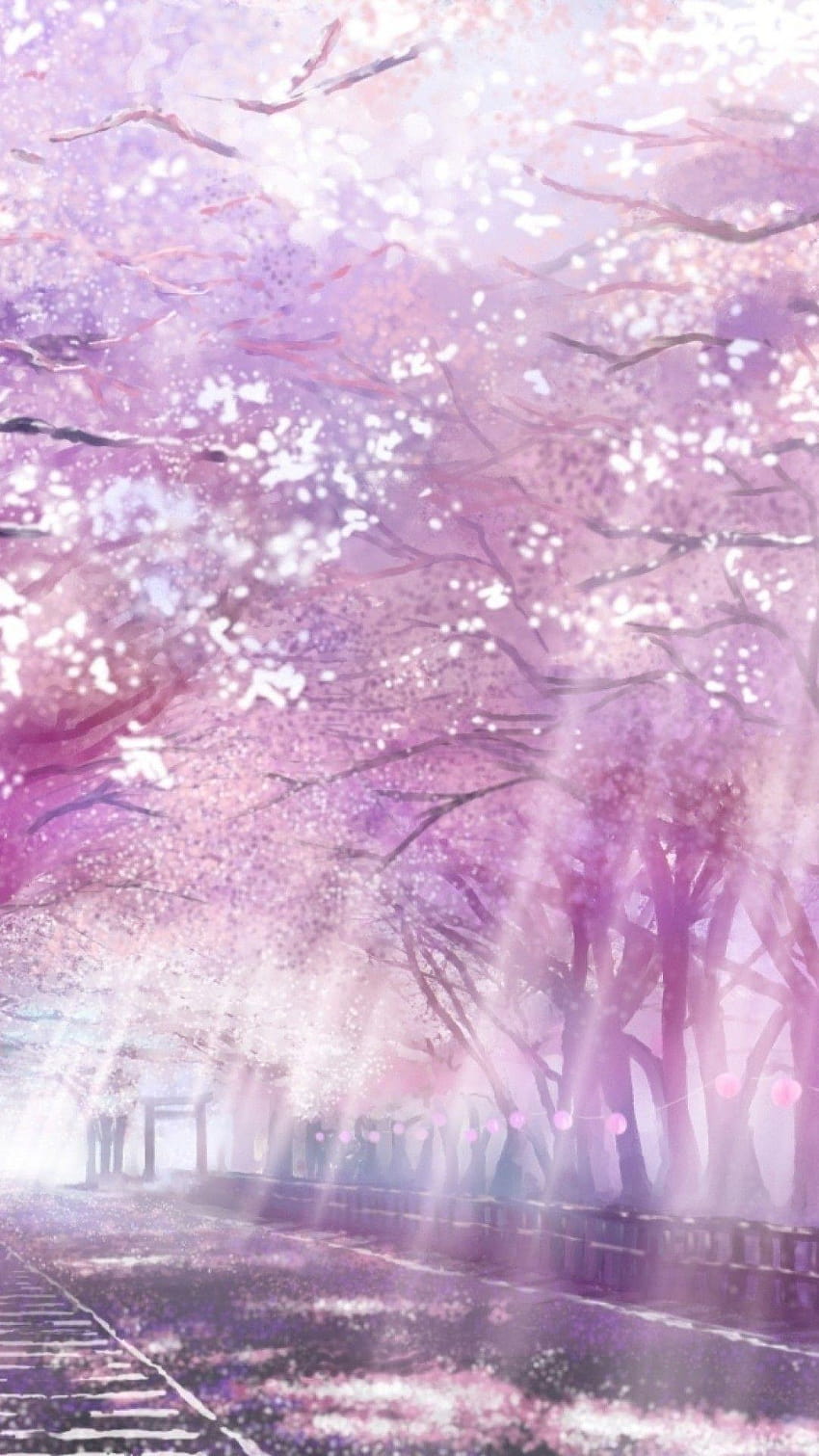 Telepon Bunga Sakura Anime, pohon sakura anime wallpaper ponsel HD