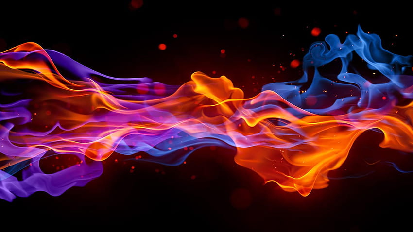 Blue And Red Flames HD wallpaper
